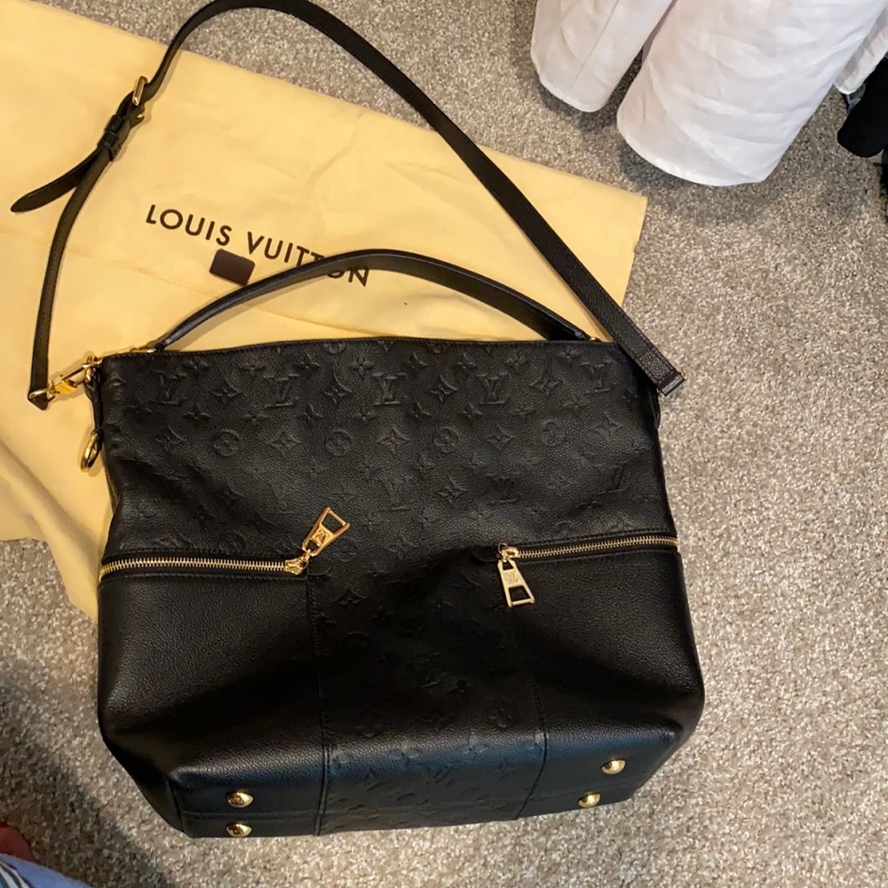 Louis Vuitton Melie black empriente leather tote